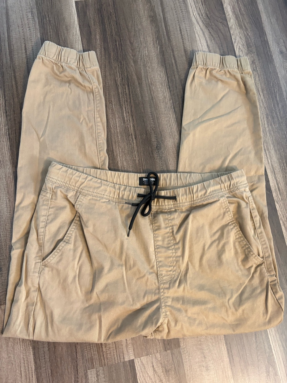 Denizen Tan Drawstring Pants with Black Tie